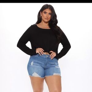Black long sleeved fashion Nova top